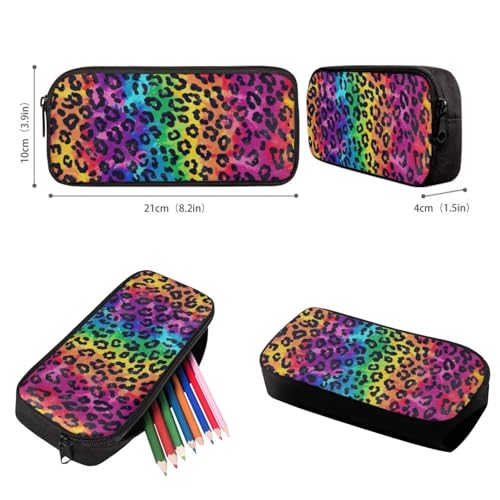 Upetstory Rainbow Leopard Print Backpack for Girls 4-6 6-8 10-12 Boys School Bag Set Kids Lunch Box Pencil Case Elementary Kindergarten Preschool School Bookbag Water Bottle Sleeve Book Cover - color: Rainbow Leopard Print