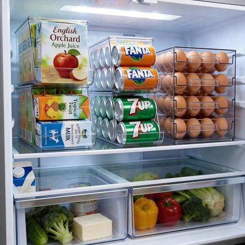 2-Tier Stackable Egg Holder for Refrigerator, Clear Egg Tray for for Kitchen Storage | BPA Free Egg Drawer for Fridge