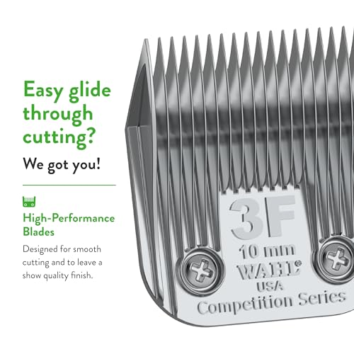 Wahl Professional Animal Competition Blade, 2376-100, 3F | Extra Coarse, Detachable Blade with 25/64 in Cut Length - size: 3F