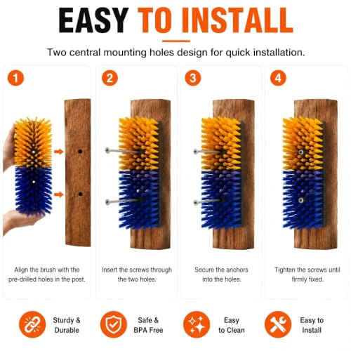 2PCS Livestock Itch Relief Scratching Brushes 20cm, Goat Brush Set for Grooming, Massage and Entertainment for Pigs, Goats, Sheep