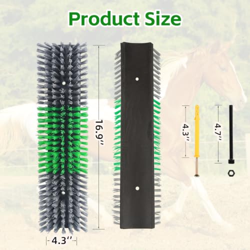 Livestock Scratch Brush for Cattle, Horses, Goats, Cow, Durable Scratching Brush, Massage Grooming Tool for Healthy Coat, Relieves Itching, Easy Install on Fence Posts(6pcs, Gray) - color: Gray, size: 6Pcs