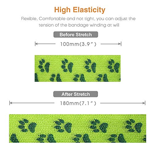 Vet Wrap Cohesive Bandages Bulk Self Adhesive Bandage Wrap Self Adherent Wrap Non-Woven for Dogs Pet Animals & Ankle Sprains & Swelling 2 Inch x 5 Yards (2 Inch Mixed Claw) - color: 2 Inch Mixed Claw