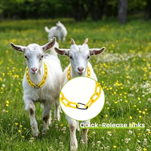 10FT Breakaway Livestock Goat Collars, Adjustable Plastic Chain Halter for Sheep, Goat Show Collars, Anti-Choke Collars with Quick Release Links for Goats, Sheep, Alpacas, Cows