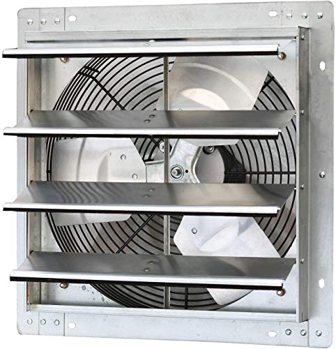iLiving - 16" Wall Mounted Exhaust Fan - Automatic Shutter - Variable Speed - Vent Fan For Home Attic, Shed, or Garage Ventilation, 1200 CFM, 1800 SQF Coverage Area (Power Cord Not Included) - size: 16 Inches