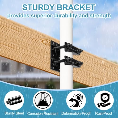 Post Tubes Mounting Bracket, 2-Packs Adjustable Solar Mounting Bracket Fence Hook Compatible with Round, Square, T-Posts, Irregularly Shaped Pipes (Max. 2-1/2" Width)