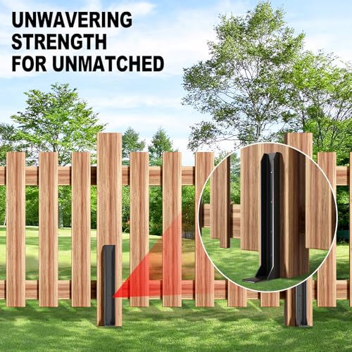 Fence Post Repair Kit，(One-Piece 33.7",8 pcs) | Heavy Duty Steel Fence Post Anchor Ground Spike ，Quick Fix Broken/Leaning Wood Posts with，and Fixed Fence Posts - size: One-Piece (33.7")