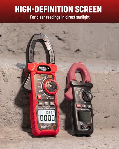 KAIWEETS Inrush Digital Clamp Meter 1000A with Backlit; Multimeter TRMS 6000 Counts, Amp Voltage Tester with VFD, LOZ Mode; Measures AC/DC Current Voltage Temperature Resistance NCV - Upgraded Screen - size: HT208F
