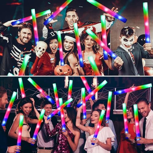 217 PCS Glow Sticks Bulk Party Pack, Foam Glow Sticks, Glow In The Dark Party Supplies, Foam Light up Sticks with 3 Modes Colorful Flashing, Foam Glow Sticks Bulk for Wedding, Party, Birthday, Raves