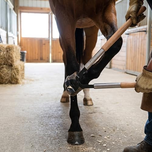 Heavy-Duty Hoof Trimmer – 34" Total Length with 29" Wooden Handle & 5" Cutting Head | Chrome Vanadium Steel for Horses, Cattle, Goats & Livestock