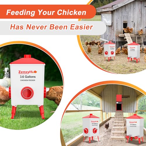 ZenxyHoC No Waste Chicken Feeders and Waterers - 8 Set with Water Cups | for Buckets Barrels Bins Troughs No Waste Chicken Feeder - size: 8 Ports and 8 Cups