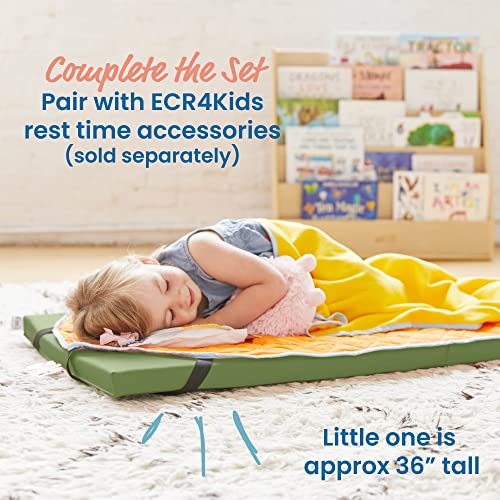 ECR4Kids SoftZone Rainbow Rest Mat, 2in, Sleeping Pad, Hunter Green, 5-Piece | Soft foam with polyurethane cover, GREENGUARD Gold Certified, 2-6 years, fully assembled, non-slip base, daycare or classroom - color: Hunter Green