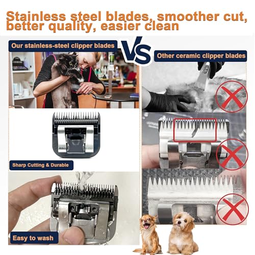 Detachable Steel Pet Dog Clipper Blades, Size-10, Compatible with Andis Cutting Length 1/16" | Size 10, Cut Length 1/16"(1.5mm), Pet Grooming Clipper Detachable Replacement Blade, Stainless Steel, Compatible Accessory - size: #10: 1/16" (1.5 mm) Black