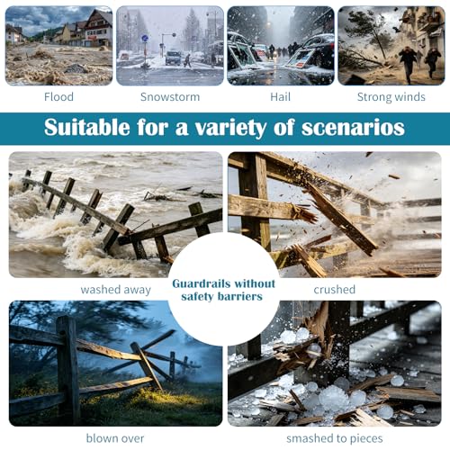 8 Pcs Fence Post Repair Kit,Broken Wood Support, Heavy Duty Fence Post Anchor Ground Stakes for Repair Tilted