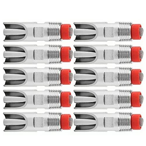 10 Pcs Stainless Steel Automatic Pig Waterer Nipples, 1/2" NPT Thread Livestock Watering System Drinkers for Piglets, Goats, Sheep, and Farm Animals Supplies