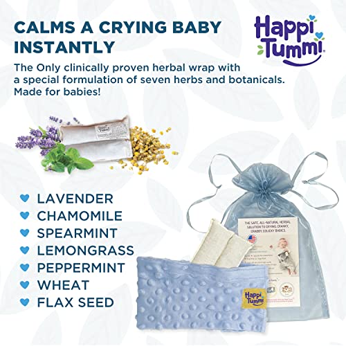 Colic and Gas Relief for Babies and Infants- Heated Belly Wrap for Newborns - Aromatherapy Wrap for Upset Tummy and Constipation - color: Blue