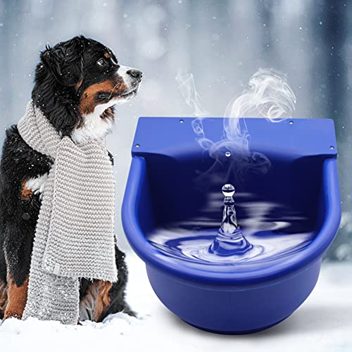 Automatic Heated Dog Waterer Bowl Feeder Constant Temperature Dispenser 3L Outdoor Thermal Bowl with Float Ball Valves for Pet Dog Horse Cattle Goat Sheep (Blue) - color: Blue