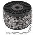 100 FT Stainless Steel Hanging Chain, 1/10" Metal Chain Roll, Jack Chain for Hanging Lightts, Plants, Signs & DIY Projects (with Spool) - size: 100 FT 1/10"