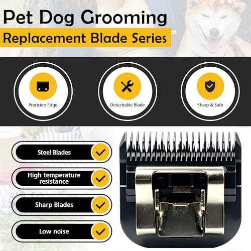 5FC Pet Dog Grooming Steel Blades Compatible with Andis Wahl Oster Clippers | Cut Length 1/4-Inch(6.3mm), Detachable Replacement Blade for Dog Clippers, Compatible Accessory Stainless Steel Blade, Black - size: 5FC: 1/4" (6.3mm) Black