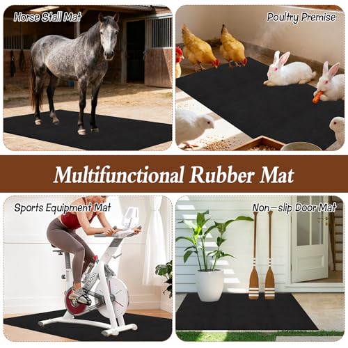 4x6 Ft Horse Stall Mat, Stable Mats for Horses with Shock Absorption & Cushioning Waterproof Non-Slip Flooring, Easy to Clean Mat for Stalls Farm Cattle Sheep Pig Shed Livestock Barn