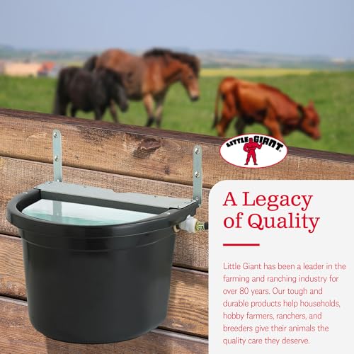 Little Giant FW16MTLBLACK 4 Gallon Capacity Automatic Float Controlled Waterer Animal Horse & Cattle Livestock Water Trough, Black (3 Pack)