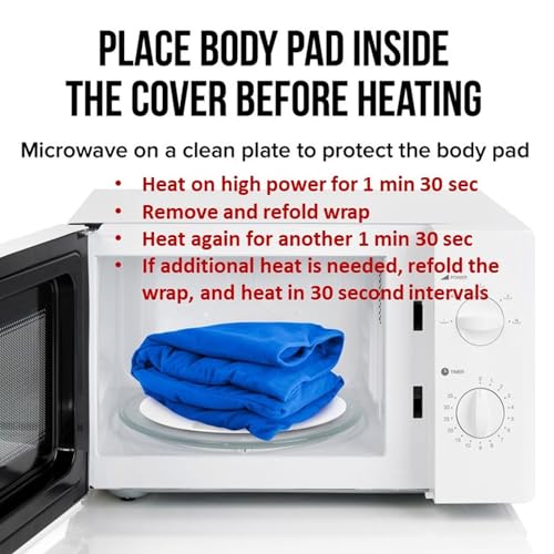 XL Microwavable Heating Pad with Cover Releases Moist Heat for Back Pain | ComfortCloud Natural Moisture from Weighted Microwave Heat Pad for Pain Relief, 13x22” with Washable Cover, Weighted 6 lbs - color: Blue