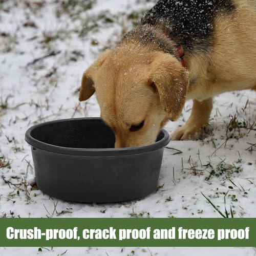 Sadnyy Rubber Feeder Pan, Rubber Feed Pan Utility Horse Feed Bucket Dog Bowl Horse Feeder for Cats Dogs Goats Chicken Dust Bath Container Animal Feeding (4 Quart/ 1 Gallon,4 Pcs) - size: 4 Quart/ 1 Gallon
