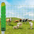 Electric Fence Netting, 35.4" x 164' Portable Electric Net Fence for Goats, Sheep, Lambs, Hogs in Backyards, Farms, Ranches, Homesteads and Gardens,(14 Posts, 2 Spikes,Green) - size: 35.4" x 164'