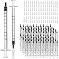 100 Pack 1ml Syringe for Liquid, 1cc Plastic Small Syringes for Scientific Labs, Measuring Liquids, Feeding Pets, Medical Student, Oil or Glue Applicator, Non-Sterile, No Needle - size: 1ml Syringes-100pcs