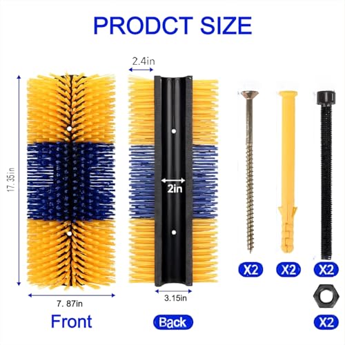 Livestock Scratching Brush Goat Donkey Cow Horse Cattle Itch Scratcher Post | Itch Relief, Livestock Grooming and Massage, Goat Scratching Post, Horse Brush, Cow brush - color: Yellow