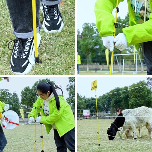45 inch Electric Fence Posts Step in Fiberglass Insulated Plastic Electric Fence with Post, Electric Fence Stakes for Dogs, 50 Pack - color: 45 INCH, size: 50 pcs