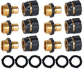 A30020C-6 Garden Hose Quick Connector, 3/4 Inch Male and Female Garden Hose Fitting Metal Quick Connector, 6 Set - style: Quick Connect-6Set