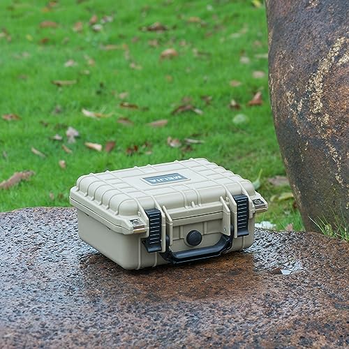 MEIJIA Portable All Weather IP67 Waterproof Protective Case,Hard Camera Case,Dry Case with Customizable Foam,Fit Use Of Drones,Camera,Equipments,10.62 x9.68x4.87inches - color: Desert Tan