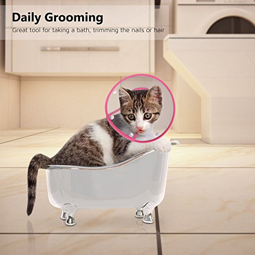 Cat Cone Collar, to Stop Licking, Recovery Elizabethan After Surgery, Clear Soft Neck E-Collar, Not Block Vision, for Kitten Puppy Dog Pet in Surgery Remedy - S in Rose | Stop Licking, Soft Cone, Clear Vision, Soft Padded Neck, Recovery Collar, After Surg