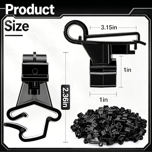 100 Pcs T-Post Poly Tape Insulator Large Snap T-Post Holding Electric Fence Insulator for Farm Fence (Black) - color: Black