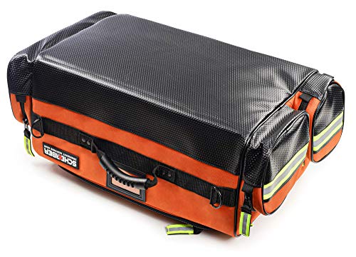 Scherber Fully-Stocked Premium First Responder Bag | HSA/FSA Approved | Large Pro EMT/EMS Trauma, Bleeding & Oxygen Medical Kit | CAT Tourniquet, HyFin Chest Seal & 260+ First Aid Supplies (Orange) - color: Orange