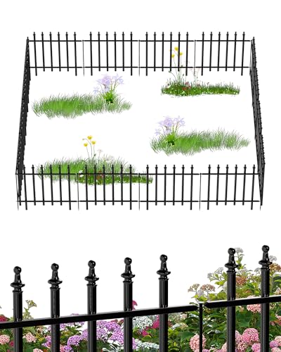 10-Panel Heavy-Duty Tall Metal Fence, 40in H x 27in L, Thickened Hollow Iron Tubes, Ultimate Security for Large Dogs, Pools & Privacy - size: 10 Pack - 40in(H) x 22.5Ft(L)