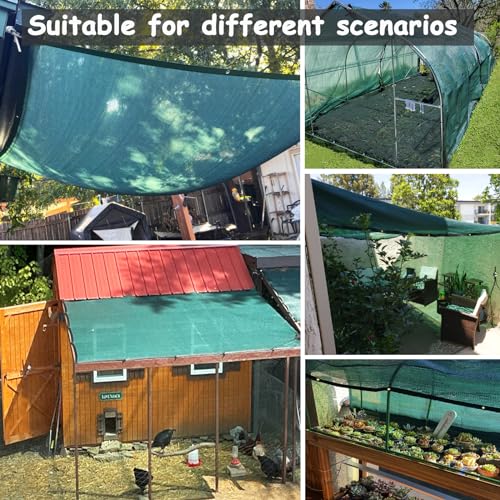 70% Green Shade Cloth with Grommets, 8 FT X 20 FT UV Blocking Mesh Tarp | Heavy Duty Shade Cover for Garden,Patio, Plant Cover, Tomatoes, Barns Kennel, Greenhouse - size: 8FT X 20FT