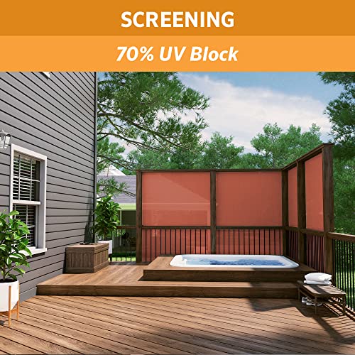 Coolaroo 70% UV Block Prvacy & Screening Fabric - Breathable Fence Cover for Patio, Balcony, Pool, and Play Area, Tear Resistant Windscreen, 6ftx15ft Roll, Terracotta - color: Terracotta, size: 6' x 15'