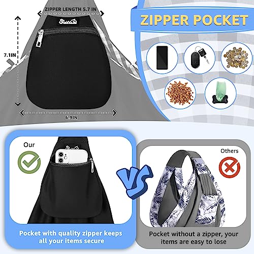 SlowTon Dog Carrier Sling - Thick Padded Shoulder Strap Adjustable, DB, S | Dog Carriers for Small Dogs, Puppy Carrier Purse for Pet Cat with Front Zipper Pocket Safety Belt Machine Washable - color: E-Ink Knitted Fabric