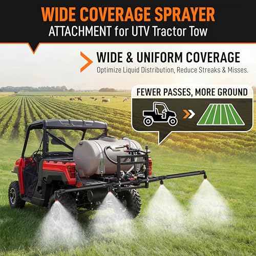 Boom Sprayer Wand ATV Sprayers Kit with 3/8 Inch Brass Barb Fittings | Wide Coverage Sprayer Attachment for UTV Tractor Tow Behind Sprayers Agricultural Lawn Spray System