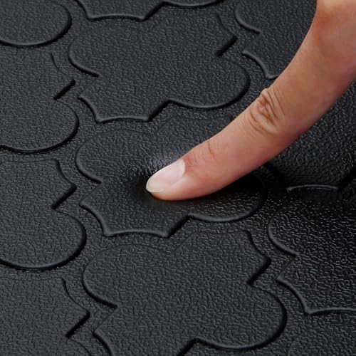 WISELIFE Kitchen Mat Cushioned Anti Fatigue Floor Mat,17.3"x60", Thick Non Slip Water Resistant Kitchen Rugs and Mats,Heavy Duty Foam Standing Mat for Kitchen,Floor,Home,Desk,Sink,Laundry, Black | Thick Non Slip Water Resistant Kitchen Rugs and Mats, Heav
