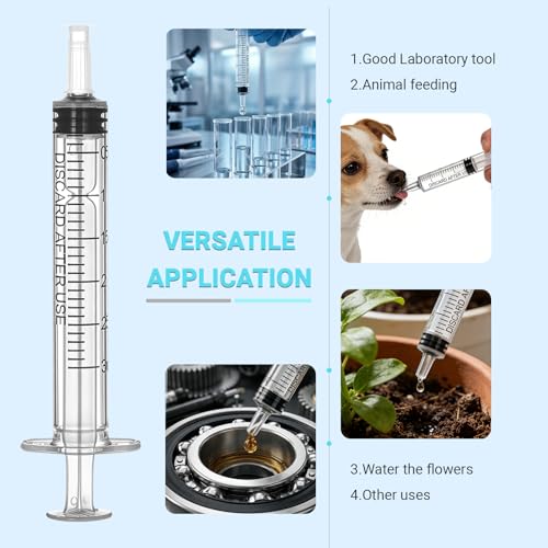 10 Pack 3ml Syringe with Cap, ANCKNE Disposable Syringes for liquid, Colostrum Syringes, No Needle for Pet Feeding, Scientific Labs, Measuring Liquids, Oil & Glue Dispenser - size: New-3ml Syringes-10Pcs
