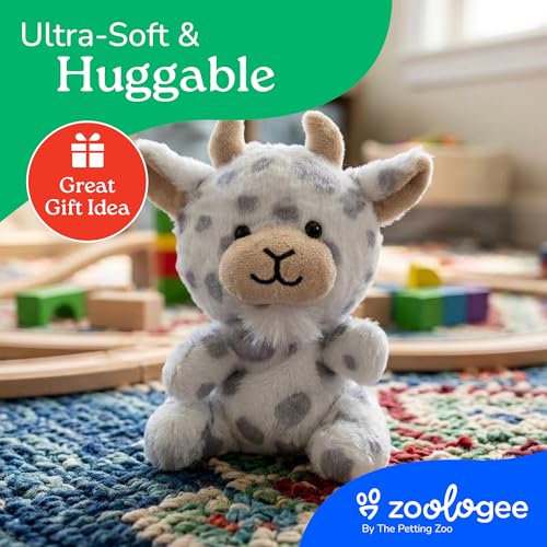 The Petting Zoo Goat Stuffed Animal Plushie, Nuggetz, Kids Gifts, 6 in | Goat Wildlife Animals by Zoologee. Great Toys for Girls and Boys. Soft Plush Gifts for Kids