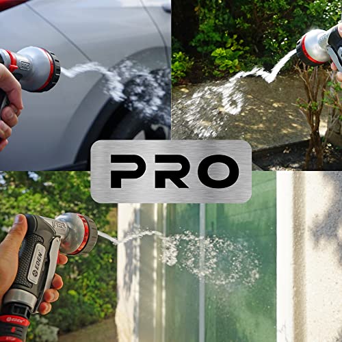 Eden PRO 94833 Metal Front Trigger 6-Pattern Turbo Nozzle | Heavy-Duty Hose Sprayer for Garden, Lawn, Plants, Outdoor Cleaning, Durable Aluminum Core, Quick Connect Set Bundle - style: Front Trigger