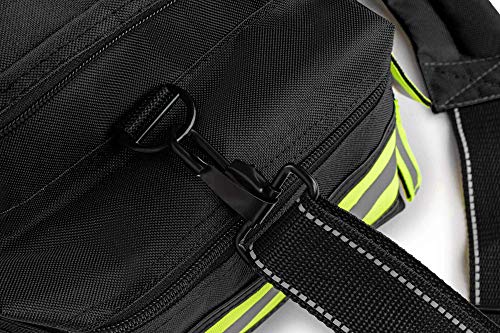 Scherber First Responder Fully-Stocked Professional Essentials EMT/EMS Trauma Kit | HSA/FSA Approved | Reflective Bag w/8 Zippered Pockets & Compartments & 200+ First Aid Supplies - Black - color: Black