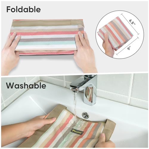 BALEINE Extra Large Storage Tote with Zippers & Carrying Handles, Heavy-Duty Oxford Fabric Moving Bags for Laundry, Space Saving, Storage, 2-Pack, Color Stripe - color: Color Stripe, size: 2-Pack