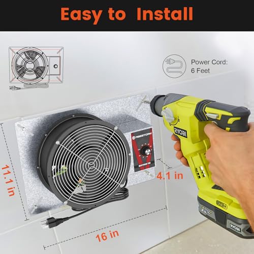 Abestorm 720CFM High Air Flow Crawlspace Ventilation Fan, IP55 Rated 10" Vent Fan with Humidistat Freeze Protection Thermostat for Crawl Space, Basement, Garage, Attic with Isolation Mesh | Smart Digital Panel, Temperature Controller, Moisture Reducing wi