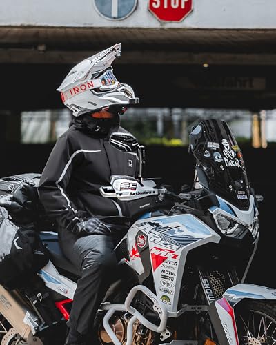 RIDEIRON Motorcycle Rain Gear for Men & Women, Waterproof Rain Suit | 15,000 mm Waterproof Rating, Zippered Leg Openings, Roomy Seat Design, Reflective, Breathable, Fishing, Golf, Hunting - size: XX-Large