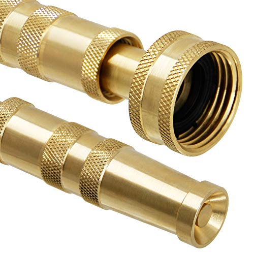 Twinkle Star Heavy-Duty Brass Adjustable Twist Hose Nozzle, 2 Pcs | 3/4” GHT Brass Garden Hose Nozzle, Adjustable Water Flow - color: *Nozzle Twist