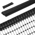 Ohuhu 3.4'x100' Plastic Garden Fence Safety Fence with 16MM Thicker Stakes | Reusable HDPE Garden Fence Roll with 25Pcs 4FT Stakes, Temporary Fence for Animal Barrier Construction Snow Fence Poultry Dog